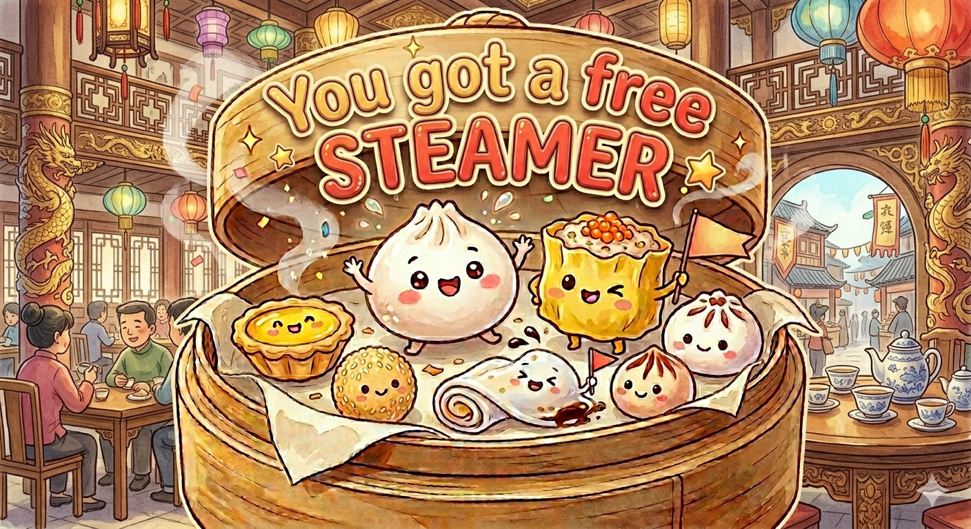 Free bamboo steamer set added to your order